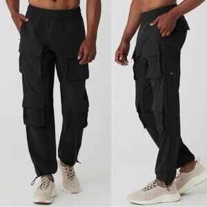 Alo Yoga Cargo Venture Pant Cargo Pockets‎ Pants Black Nylon Mens XXL 2XL